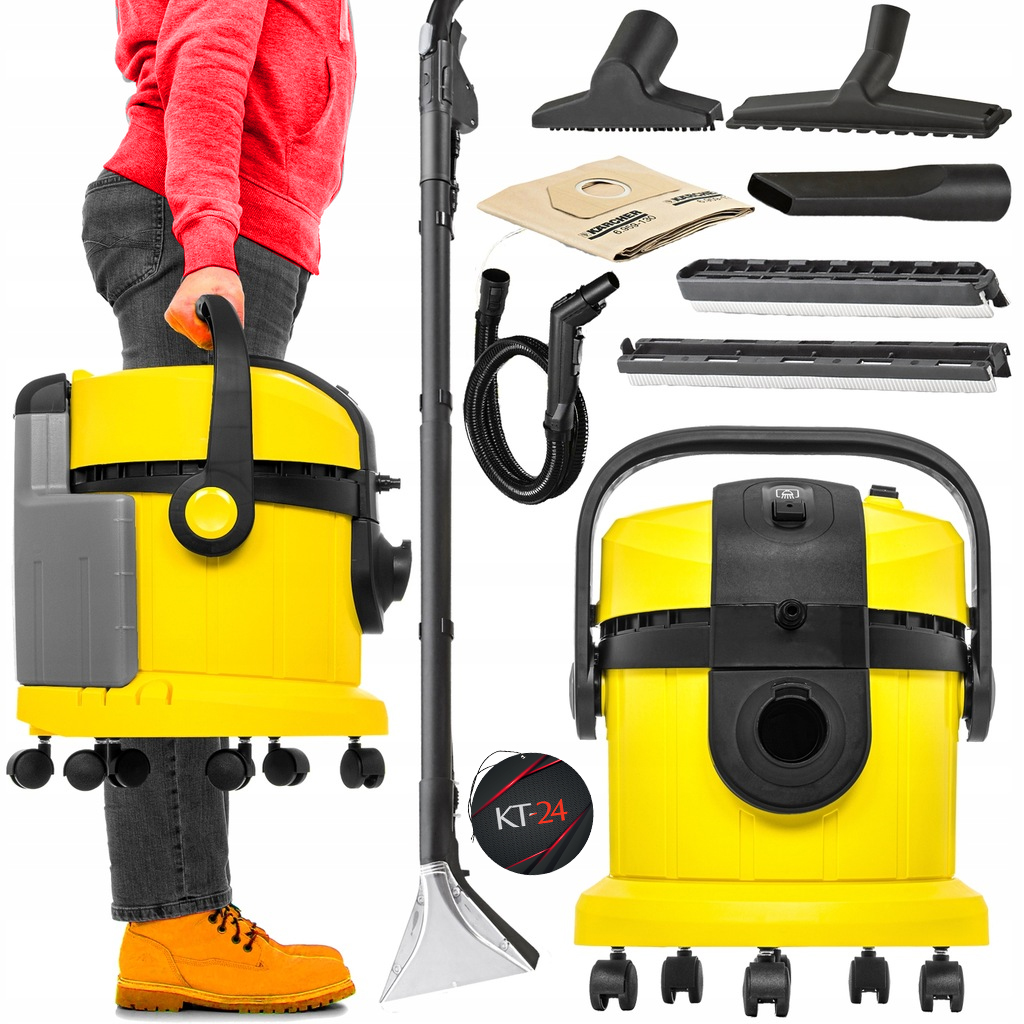Odchodný vysávač Kärcher SE 4001 1400 W žltá/zlato + vôňa pre parfumovaný prívesok KT-24 elegantný