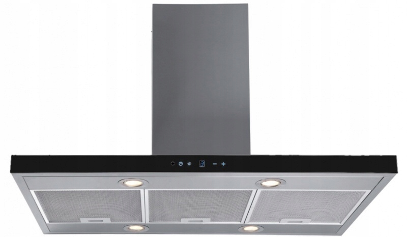 Hood Island Nuvola Isola Black Glass 60cm