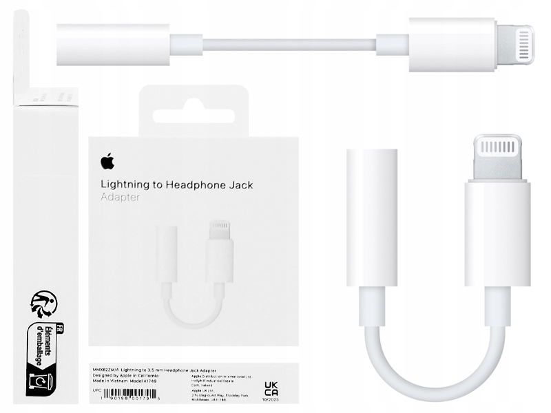 Apple MMX62ZM/A 3,5 mm jack na adaptér Lightning biely