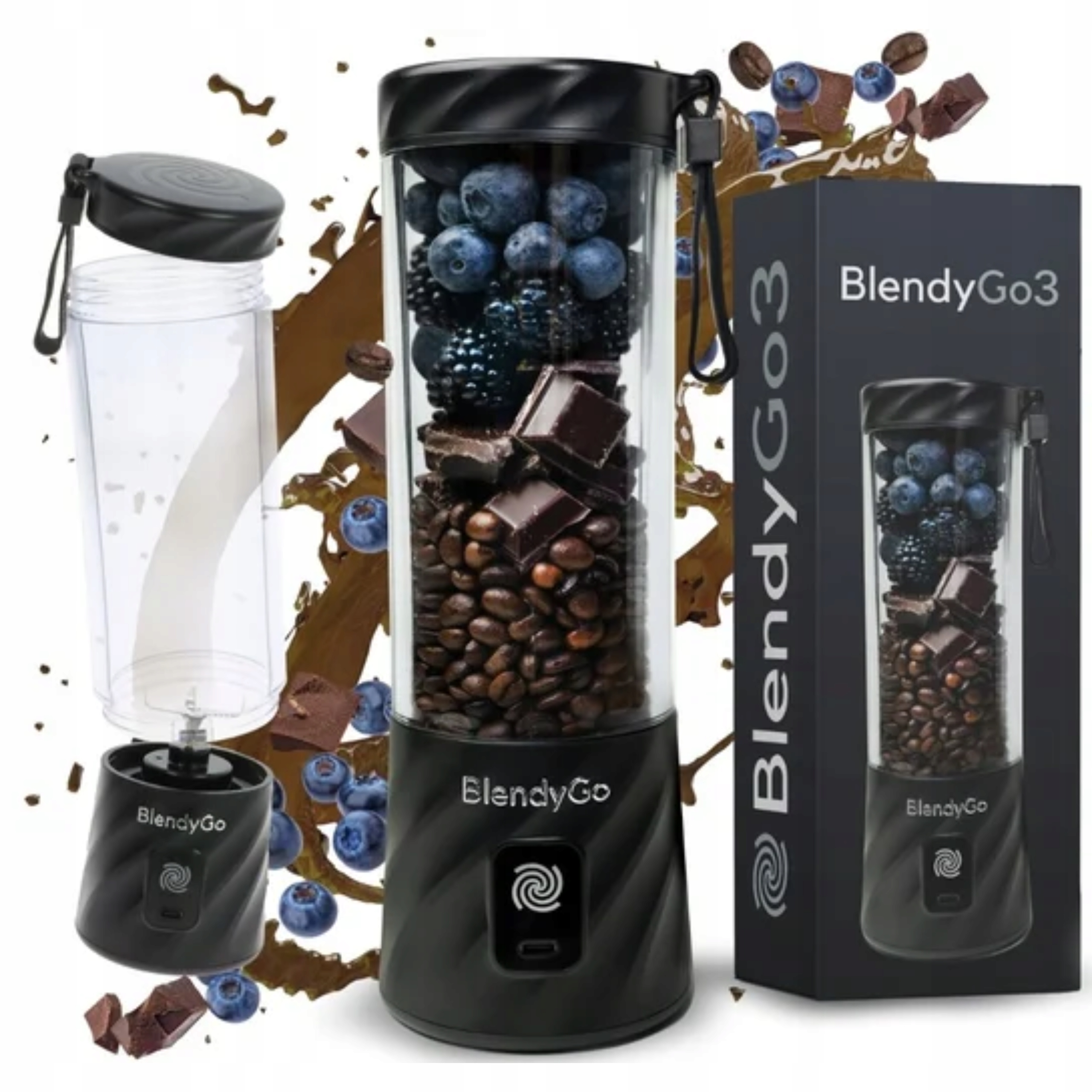 BlendyGo 3 250 W hrnčekový mixér, čierny