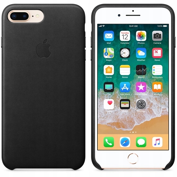 Apple chrbát pre iPhone 8 kožené puzdro čierne