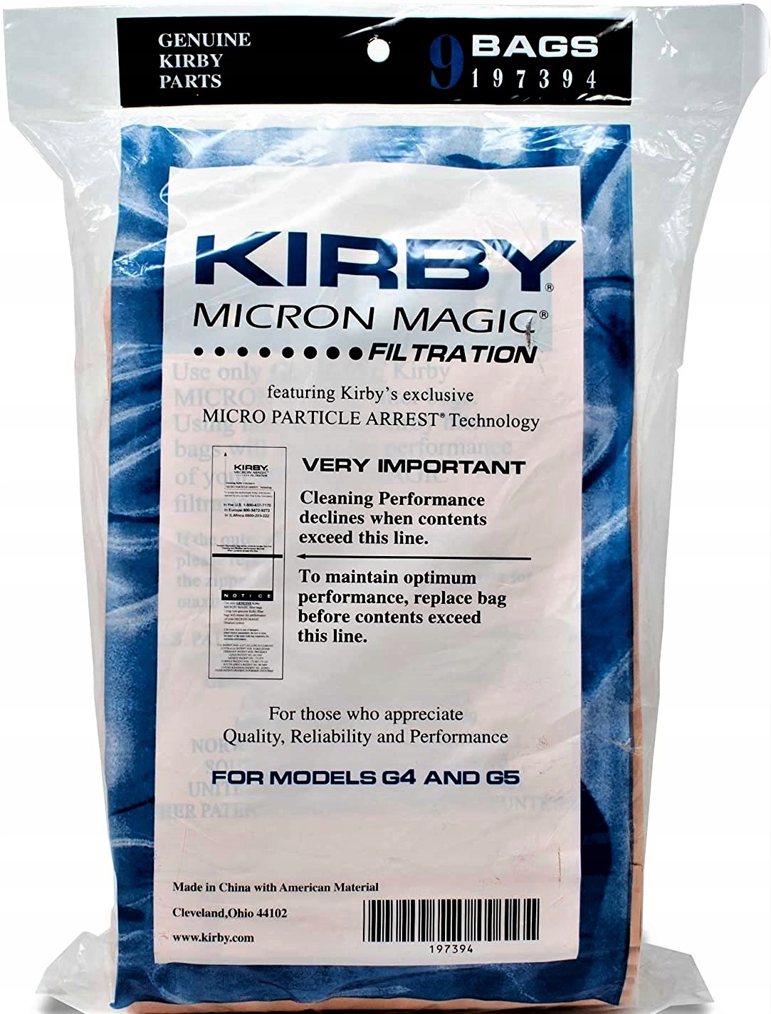 Vrecko, sáčok do vysávača - Originálne vrecia Kirby Micron Magic USA 9 PCS