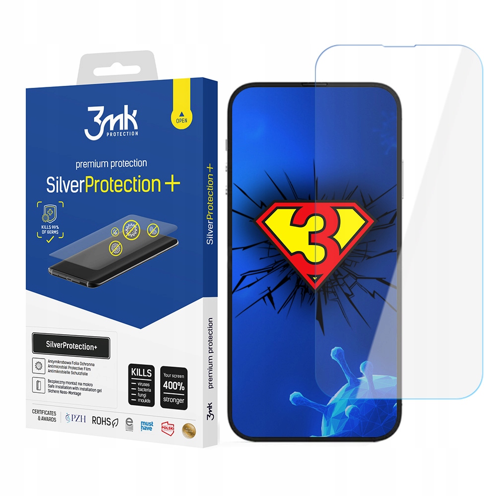 3MK ochranná fólia pre Apple iPhone 14 / 14 Pro 1 ks + 3mk CareWipe vlhčená obrúska 1 ks.