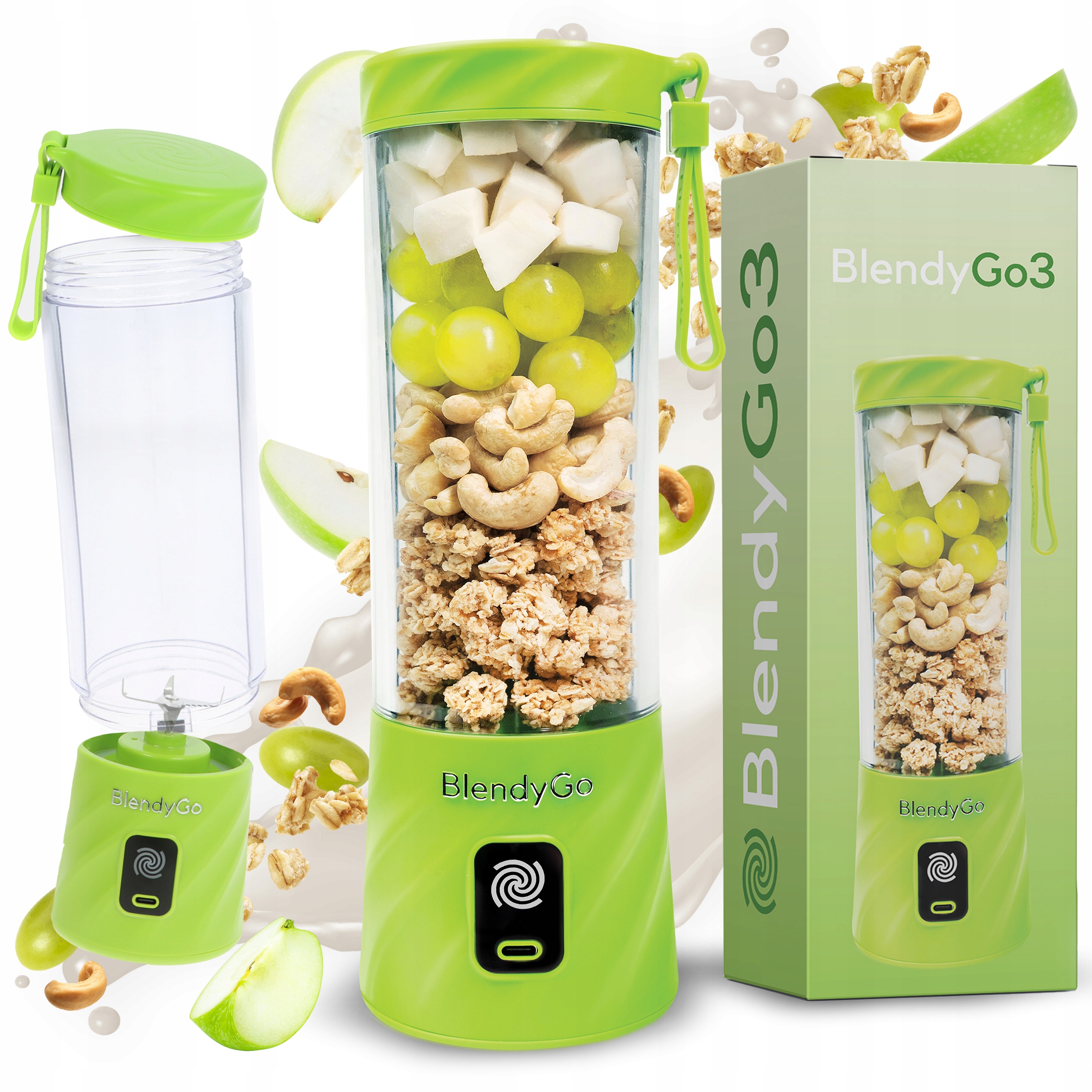 Mini smoothie mixér BlendyGo 250 W, zelený