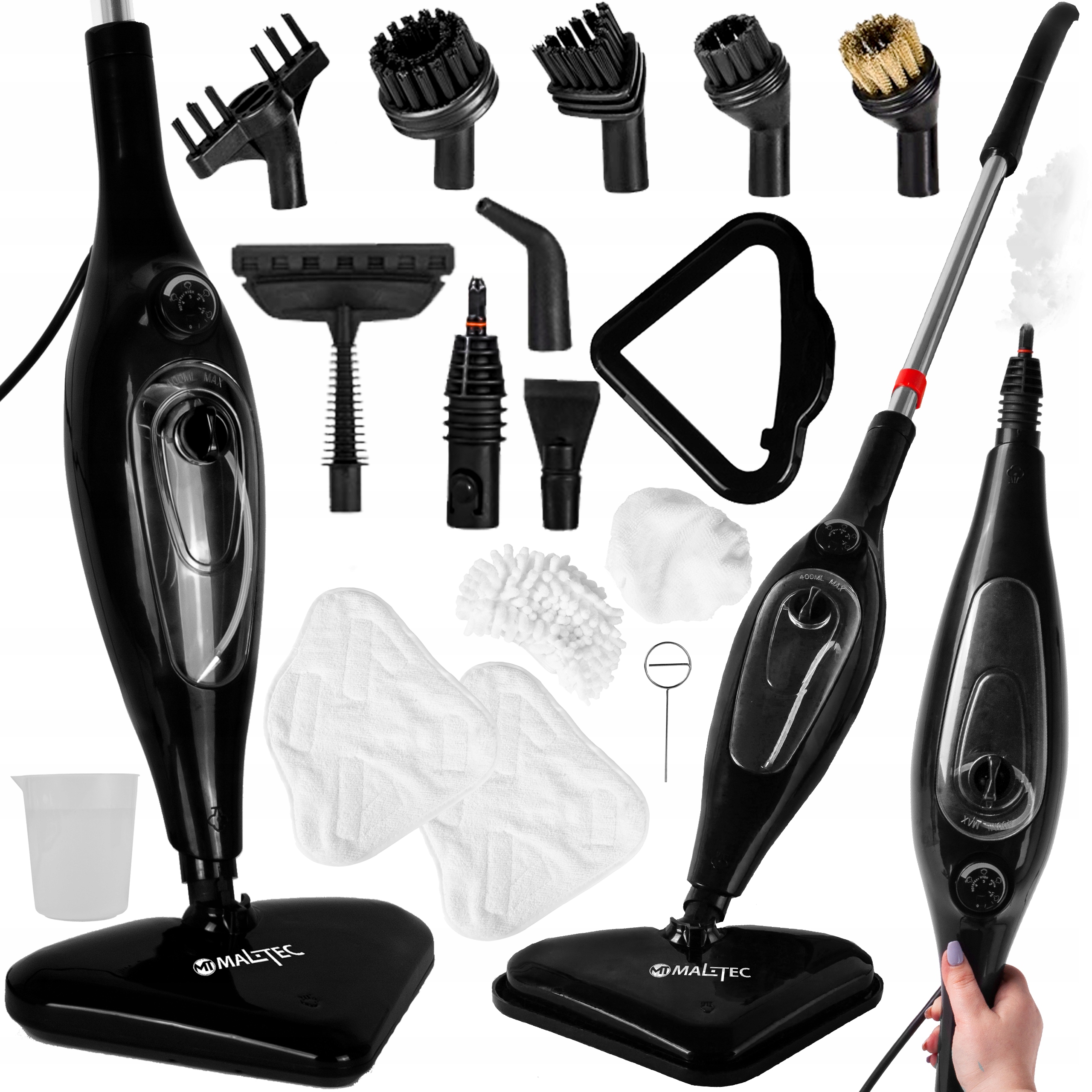 Parný mop MalTec 2000 W / 400 ml + 15 NÁSTROJOV NA PARNÝ MOP MALTEC SteamExpert HDS4500W