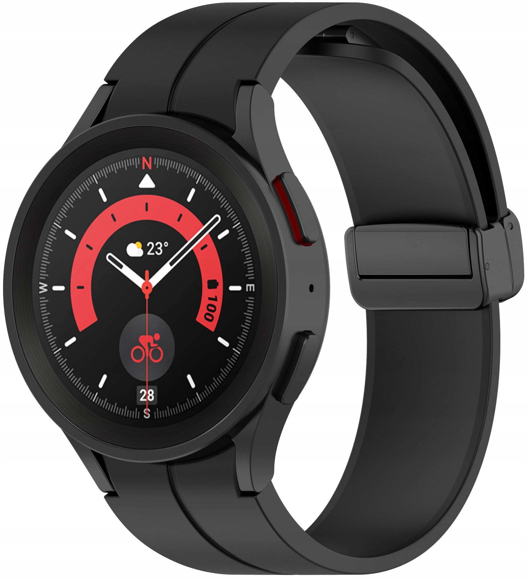 Bransoleta E-inventory do Samsung Galaxy Watch 4 42 mm, Samsung Galaxy Watch 4 46 mm Classic, Samsung Galaxy Watch 4 5 6 40 mm, Samsung Galaxy Watch 4 5 6 44 mm, Samsung Galaxy Watch 6 43 mm / 47 mm Classic 20 mm czarny