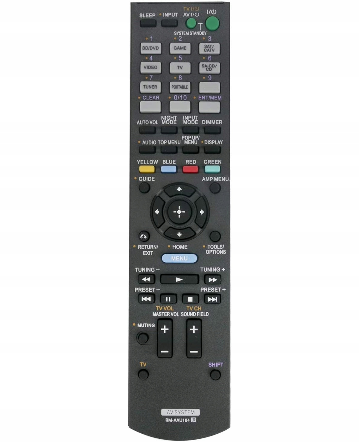 Diaľkové ovládanie spoločnosti Sony RM-AAU104 RM-AAU105 čierna