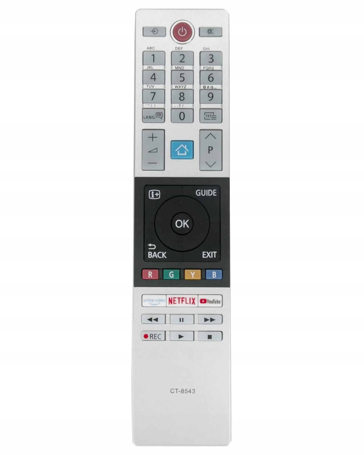 Toshiba CT-8543 diaľkové ovládanie striebra