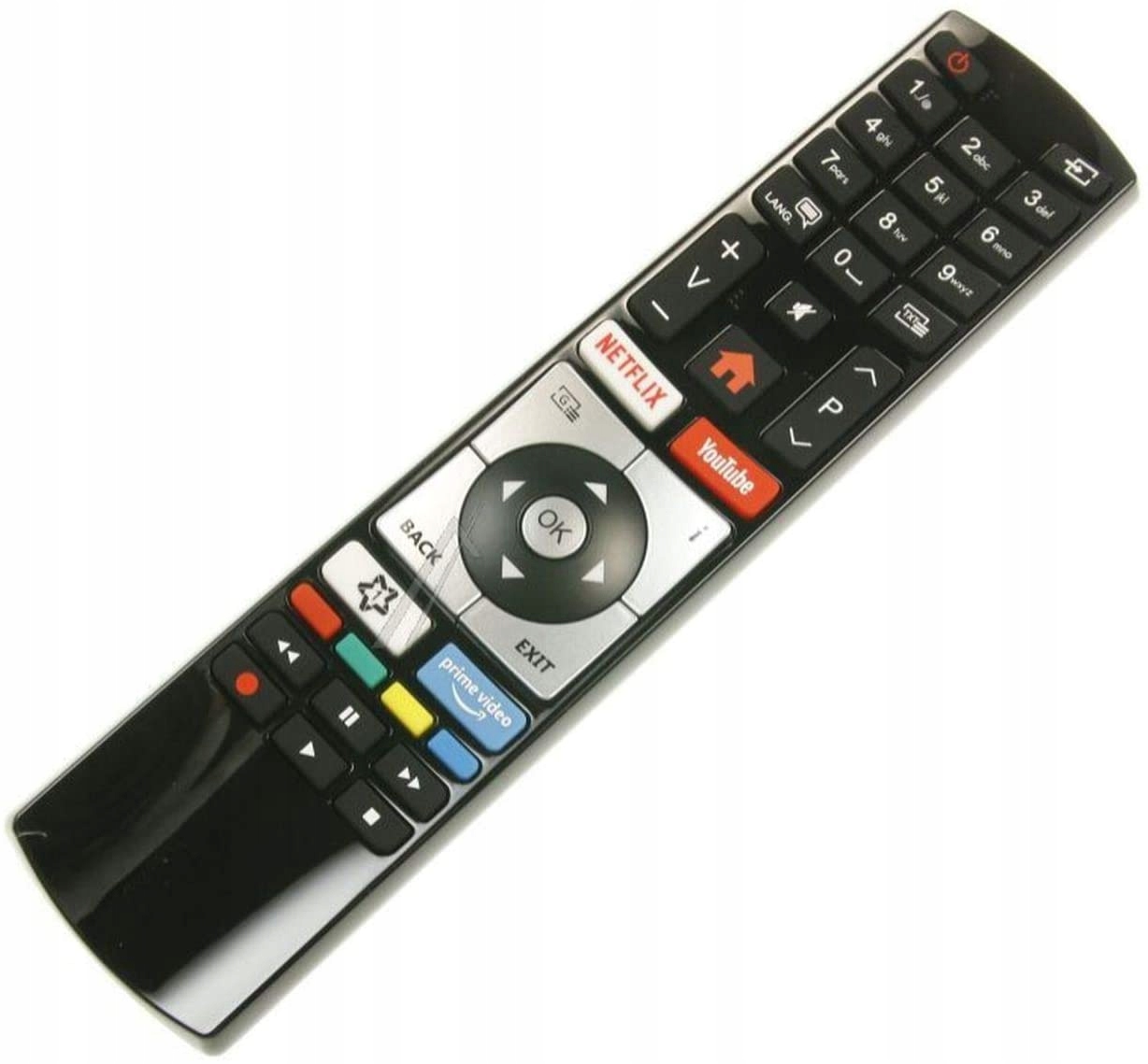 Náhrada pilota TV Telefunken RC4318 RC4318P Netflix Prime Video YouTube Edenwood High One OK Qilive Black