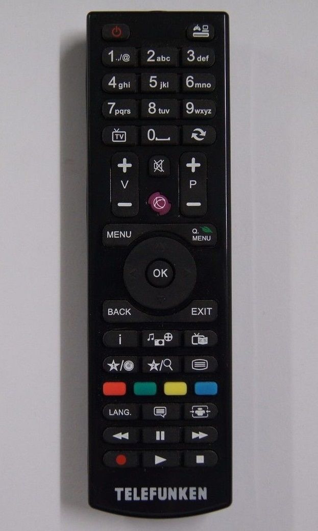 Náhrada pilota LCD LED Hitachi Panasonic Telefunken JVC Hyundai RC4862 RC4870 RC4875 RC4849 BLACK