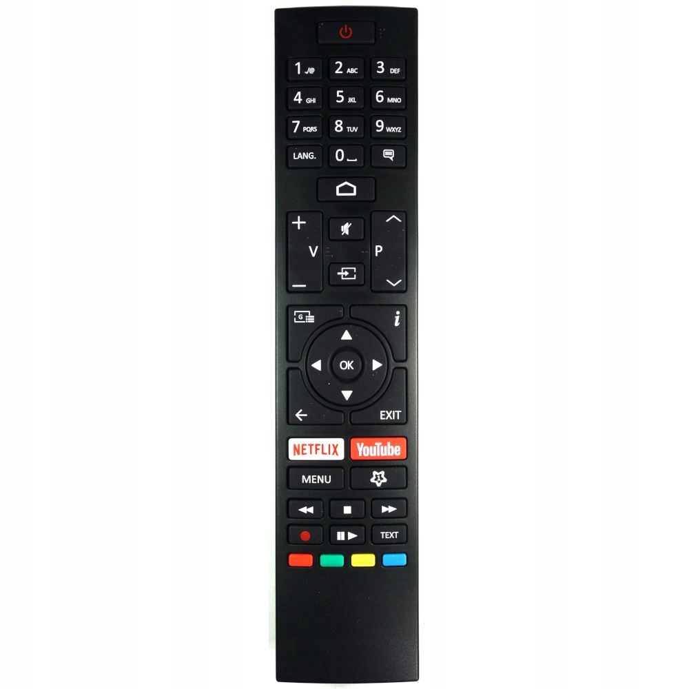 Náhrada pilota TV Telefunken RC4318 RC4318P Netflix Prime Video YouTube Edenwood High One OK Qilive Black