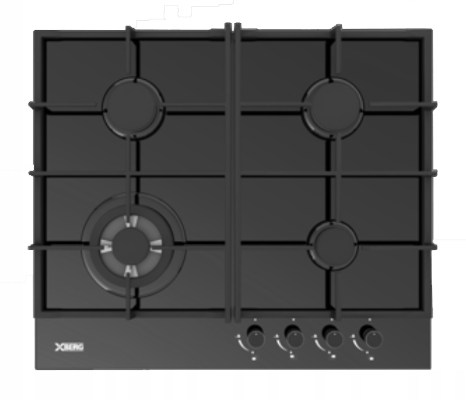 Berg BRGS 603 WOK Plynová doska, RU Čierne sklo