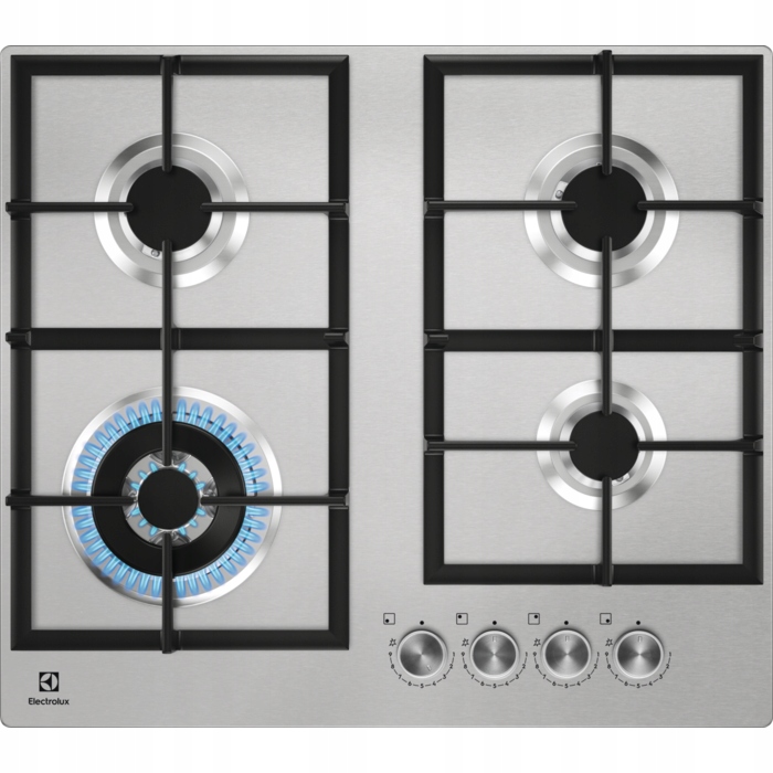 Gasboard ELECTROLUX KGU64361X INOX Żeliwa