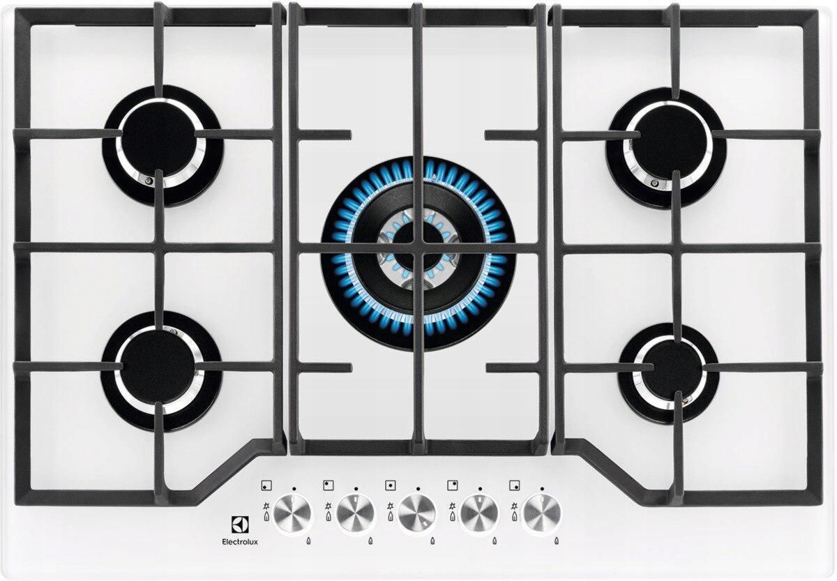 75 ELECTROLUX KGG7536W plynová varná doska biela 5 boxov WOK
