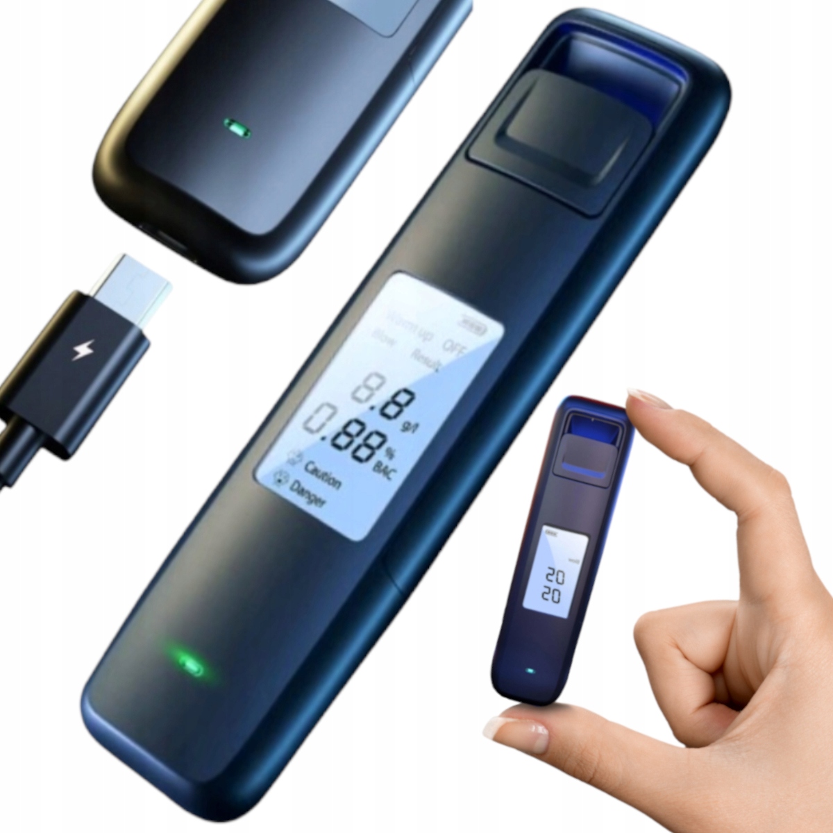 Hikey Pro Police dychový analyzátor + kábel USB 3.2 na USB C Kábel USB C na USB C 0,3 m