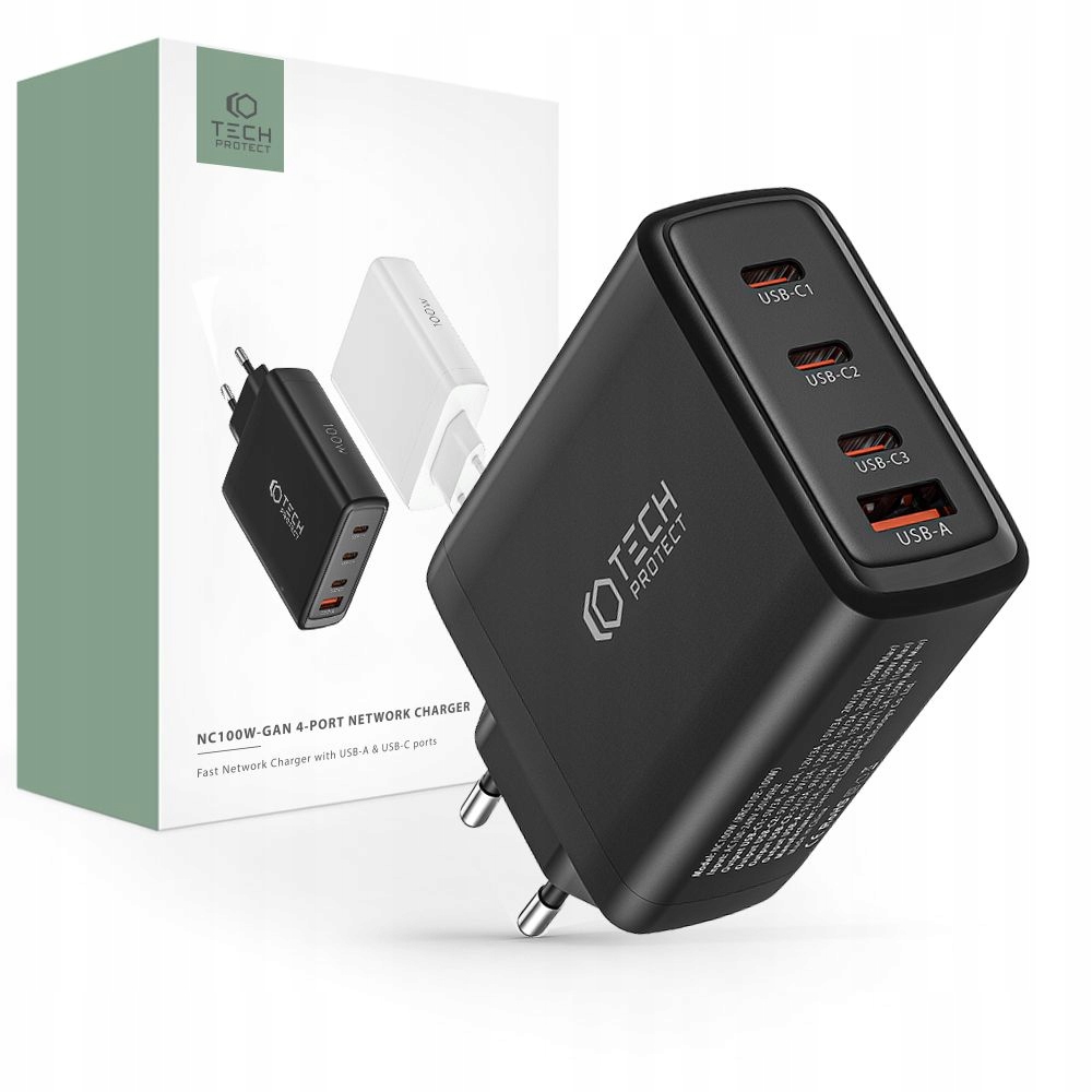 SIEŤOVÁ NABÍJAČKA, USB-C PD-100W NAPÁJANIE 4 PORTY |