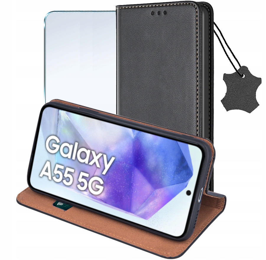 Flipové puzdro CosmoTel pre SAMSUNG GALAXY A55 5G PUZDRO NATURAL KOŽENÉ viacfarebné