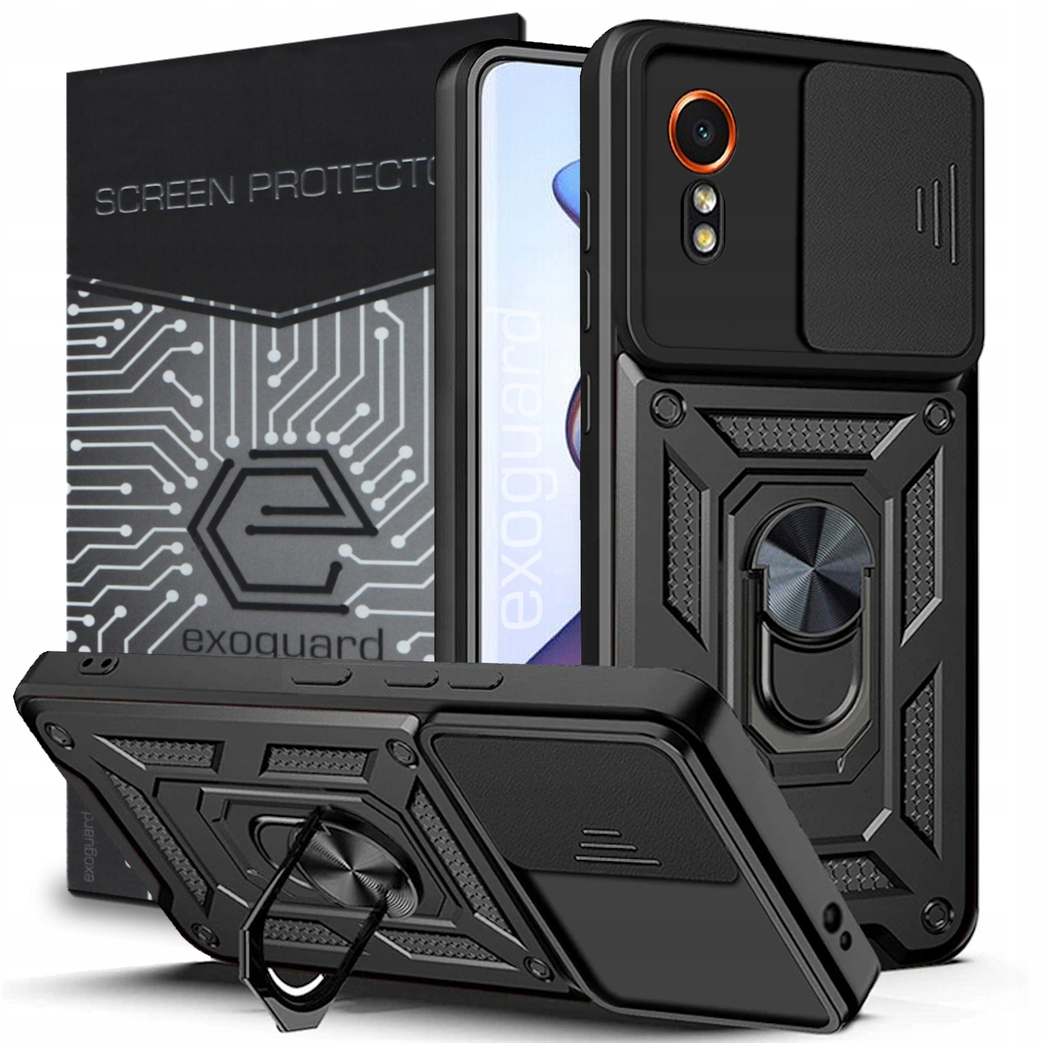 Zadné strany Exoguard pre SAMSUNG GALAXY XCOVER 7 CAMSHIELD CASE čierne