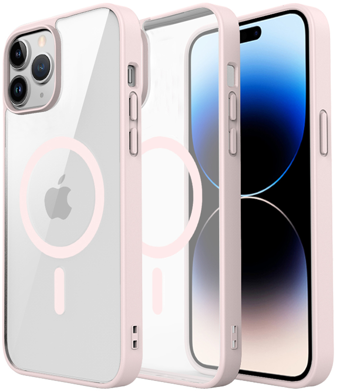 Zadné strany RabbitMob pre Apple iPhone 15 Pro Max TRANSPARENT FOR MAGSAFE ružové