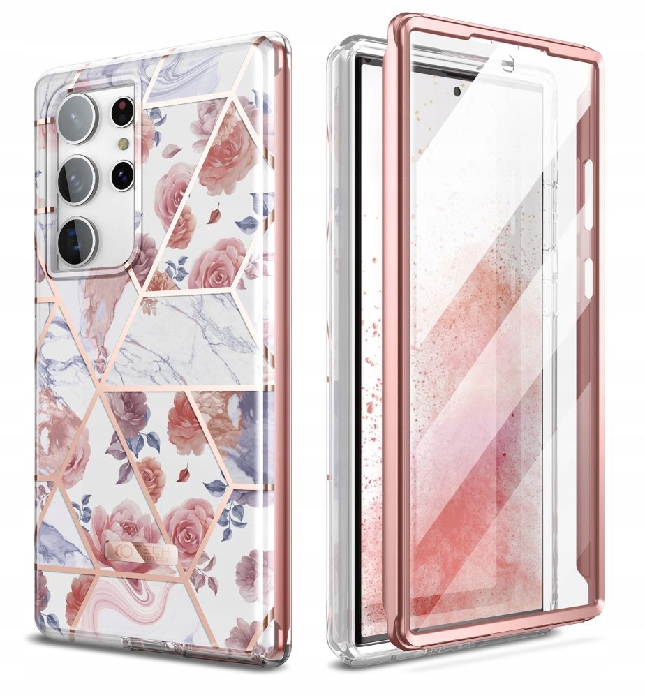 Chrbát chrbtov s technológiou Tech-protect pre Samsung Galaxy S23 Ultra Velar, viacfarebné, mramorované rastliny