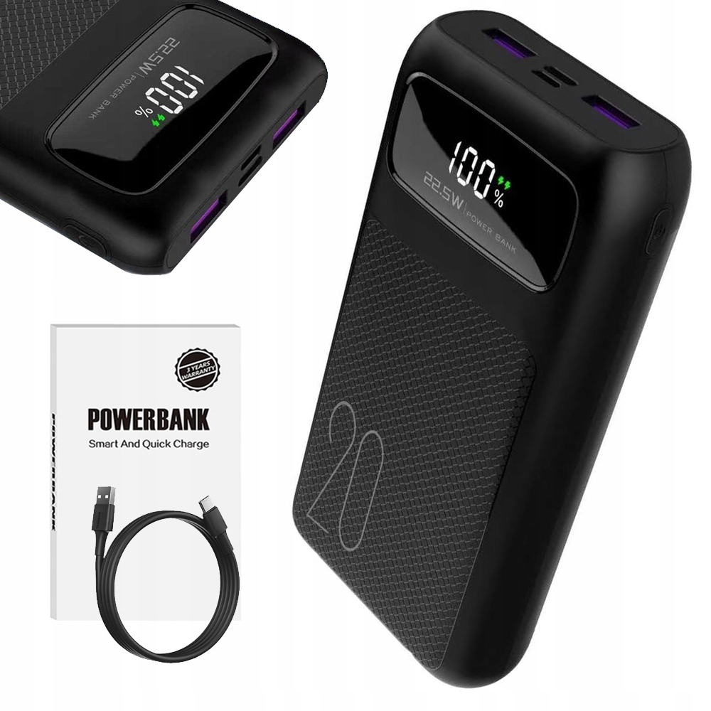 Powerbanka 20 000 mAh čierna