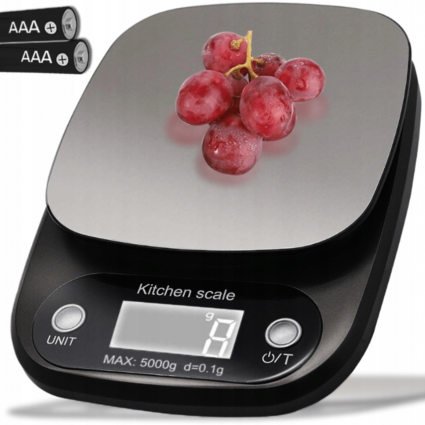 ARSA GO kuchynská váha TARE 5 kg PRESNÁ DO DOMÁCNOSTI KUCHYŇA LIBRA TARE strieborná/šedá 5 kg