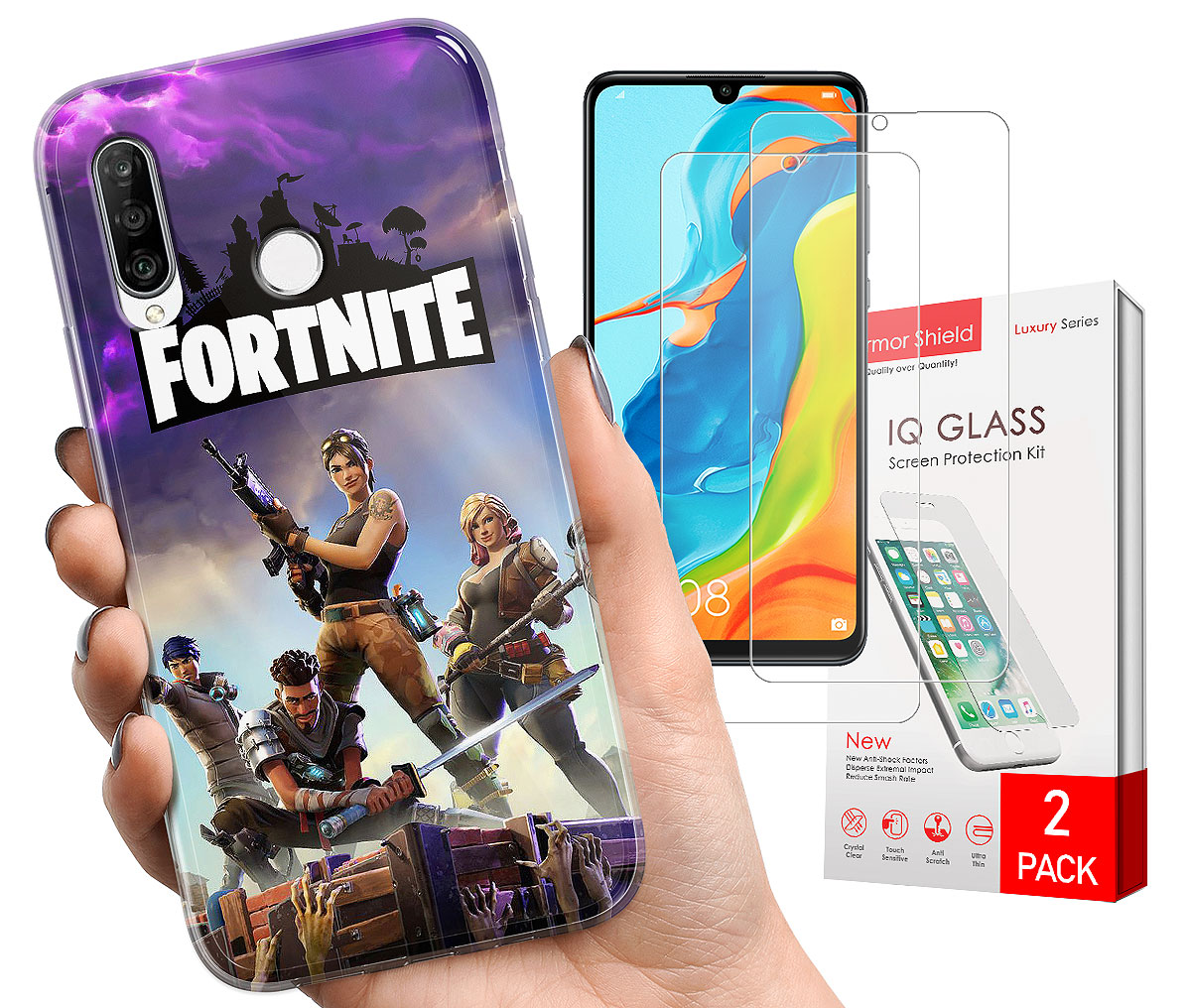 Face2case späť na puzdro P30 Lite so vzormi viacsekorovaný vzor