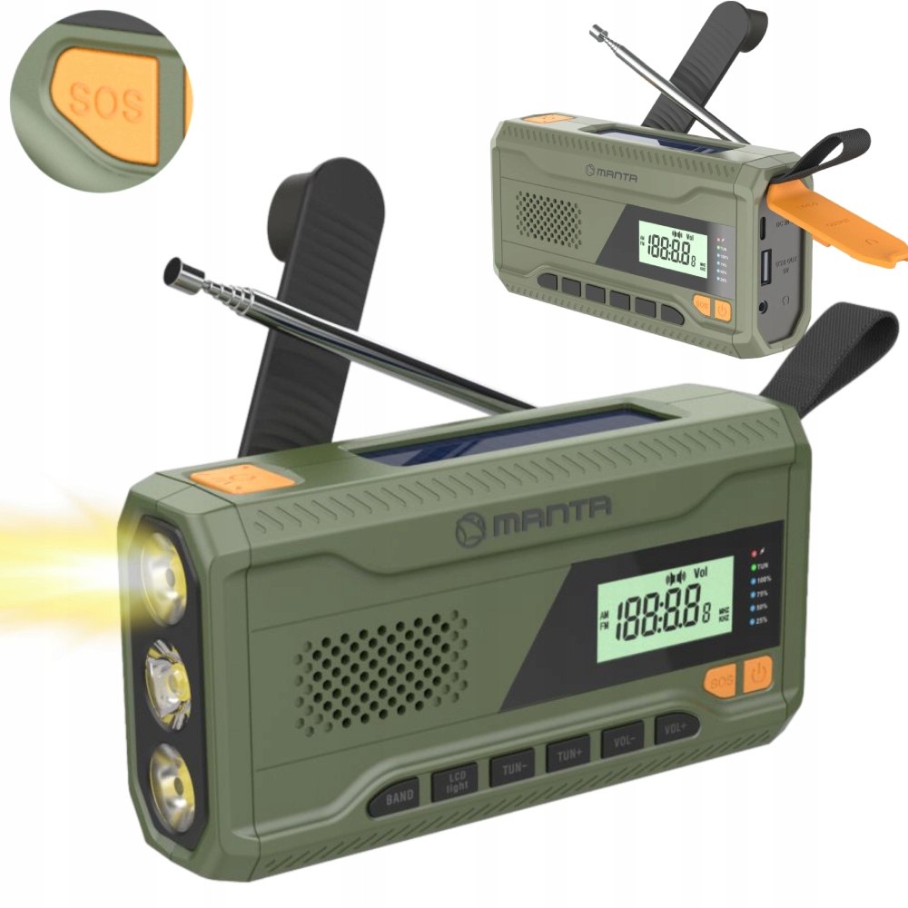 AM, FM rádio Manta Dynamo napájané zo siete