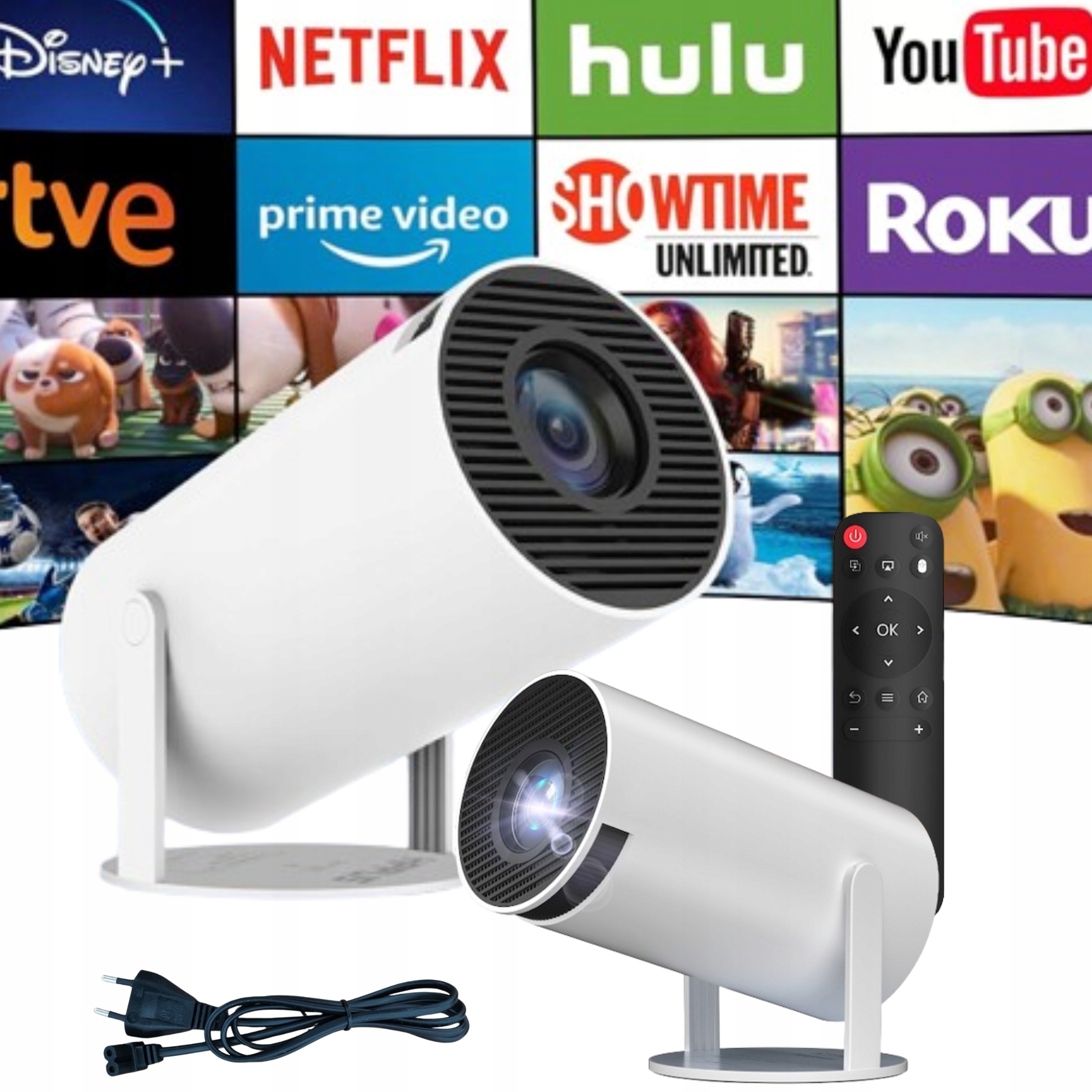 XPart LED projektor PROJEKTOR OTOČNÝ PROJEKTOR ANDROID TV biely + 2 ďalšie produkty
