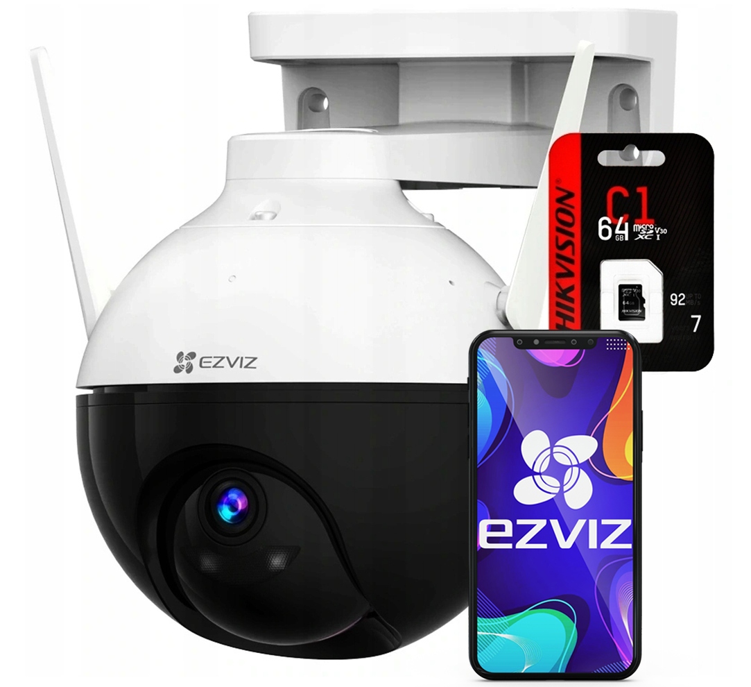 Kamera IP wewnętrzna, zewnętrzna Ezviz CS-C8T + Karta microSD Hikvision HS-TF-C1 | 64 GB 64 GB