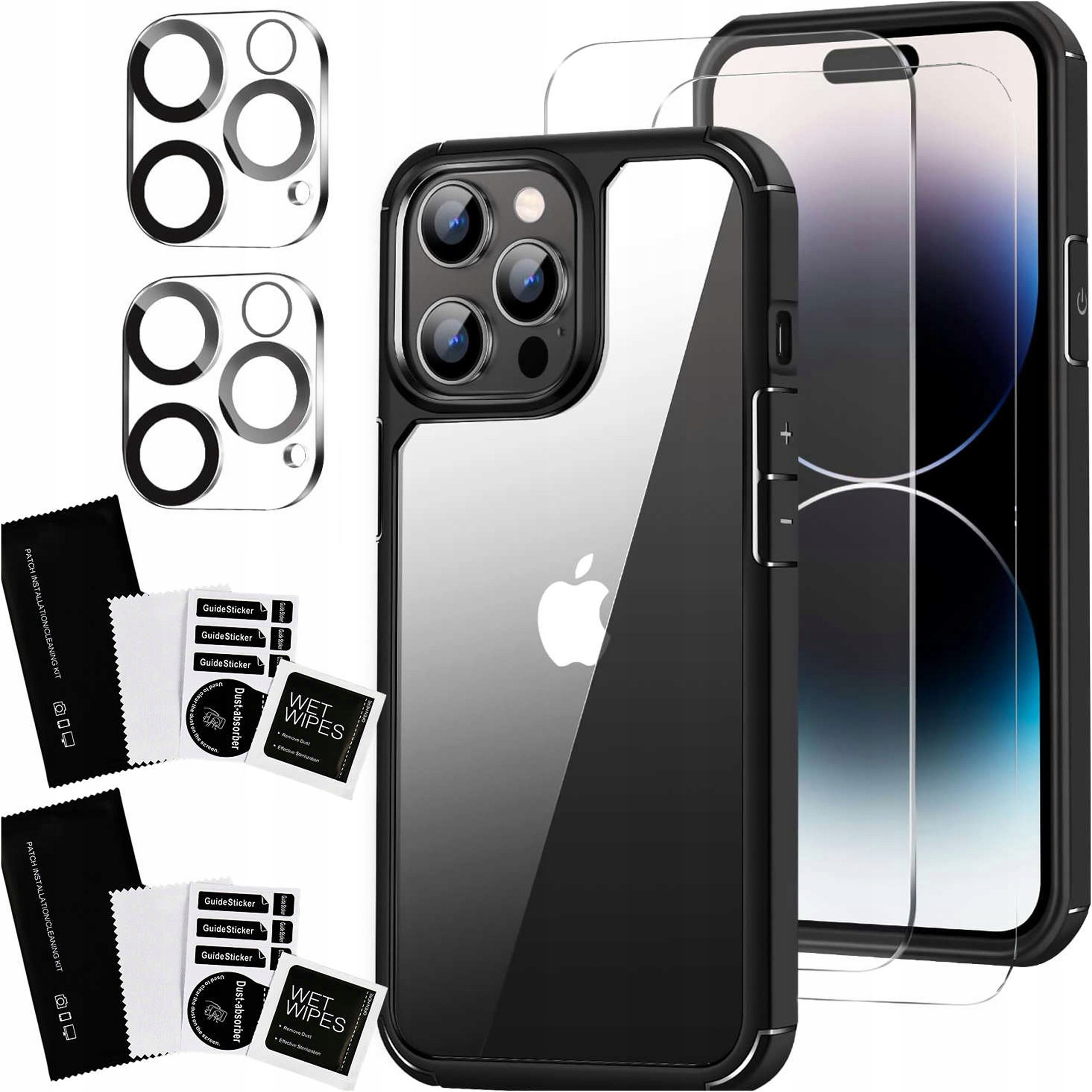 Sada hybridných puzdier Plecki Alogy do Apple iPhone 15 Pro Max 360 czarny