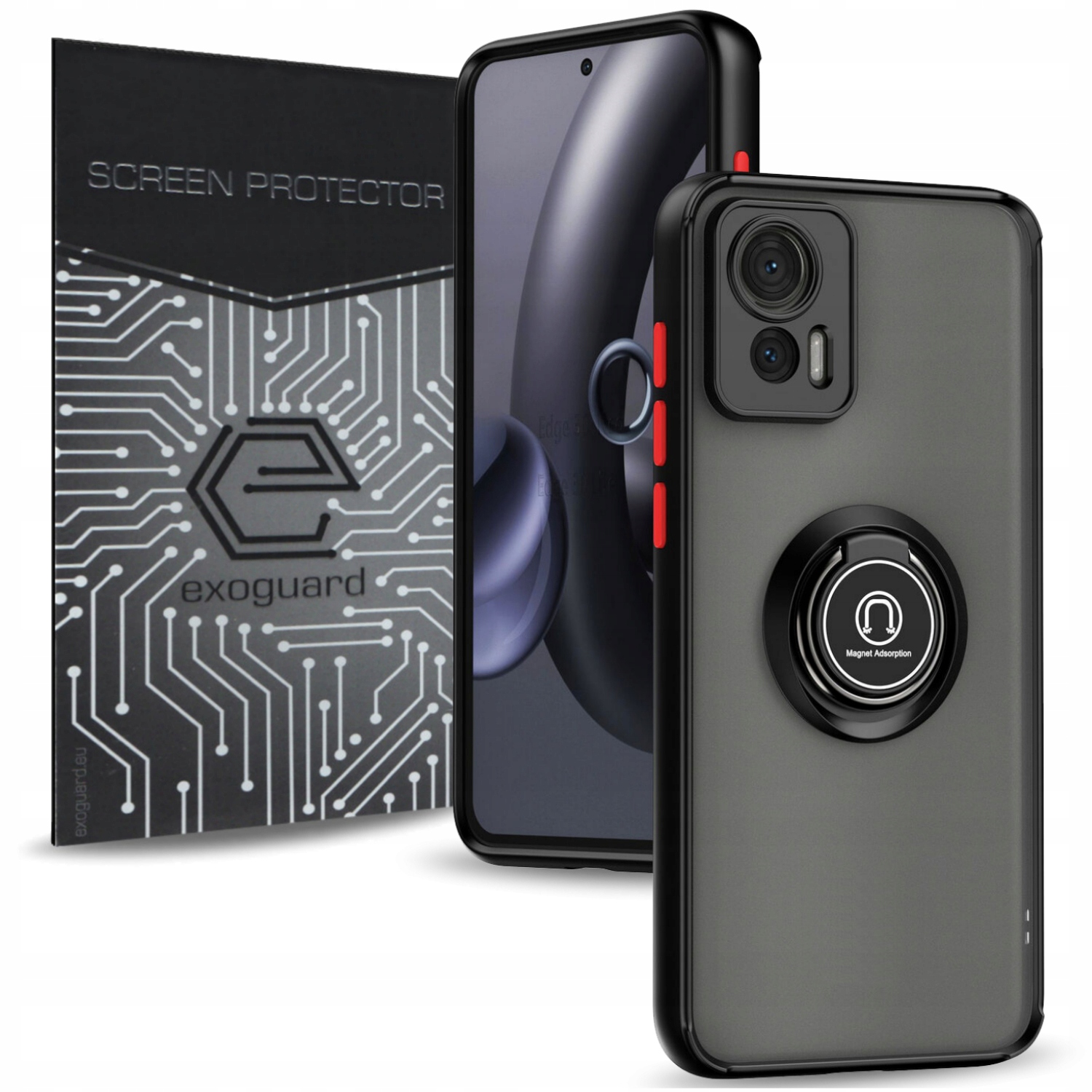 Zadná časť Exoguard pre MOTOROLA EDGE 30 NEO O-RING CASU, čierna