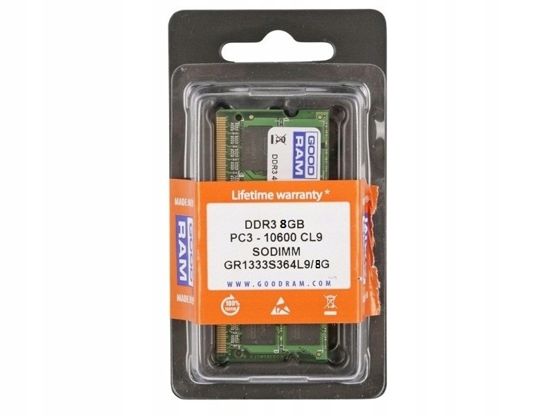 Pamäť RAM DDR3 Goodram GR1333S364L9/8G 8GB