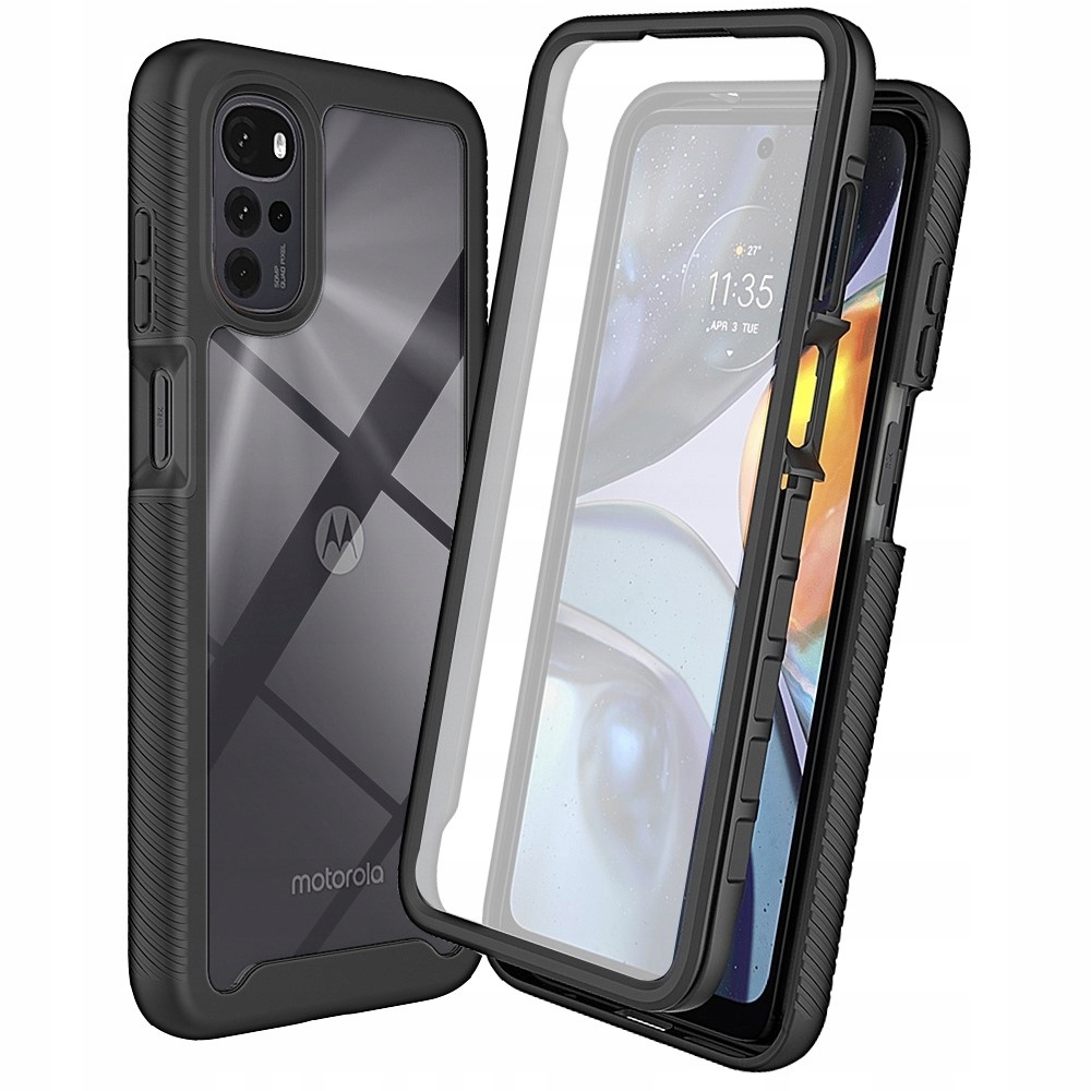 XGSM Späť pre Motorola Moto G22 Shock odolný voči čiernej farbe