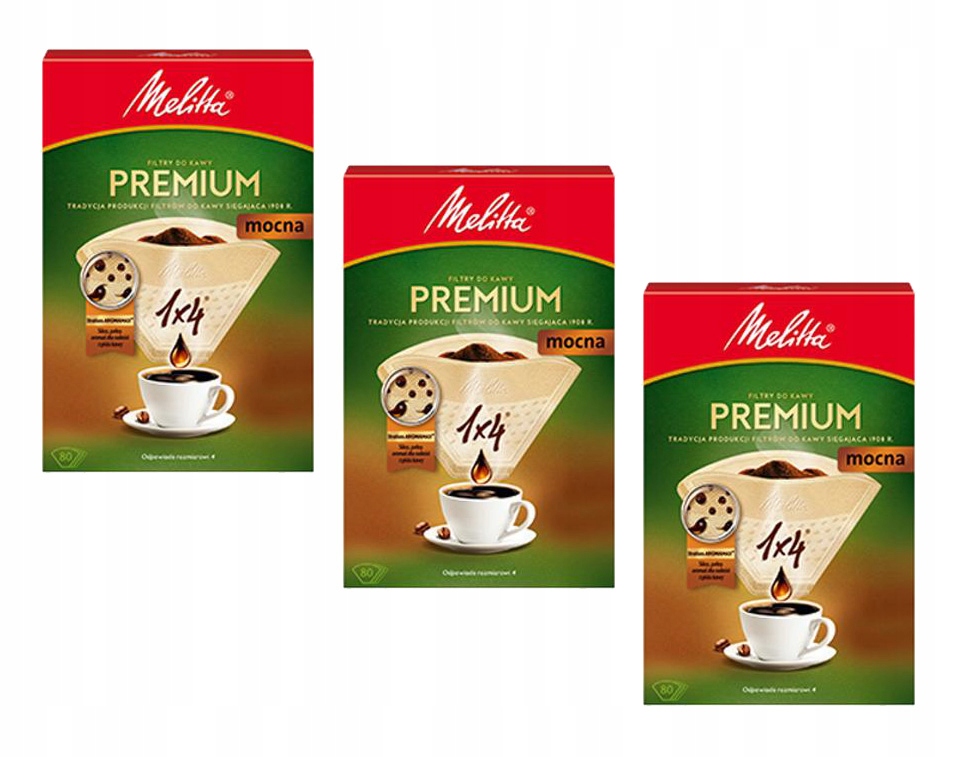 Filtre papierových papierových papierov Melitta 1x4 80 ks
