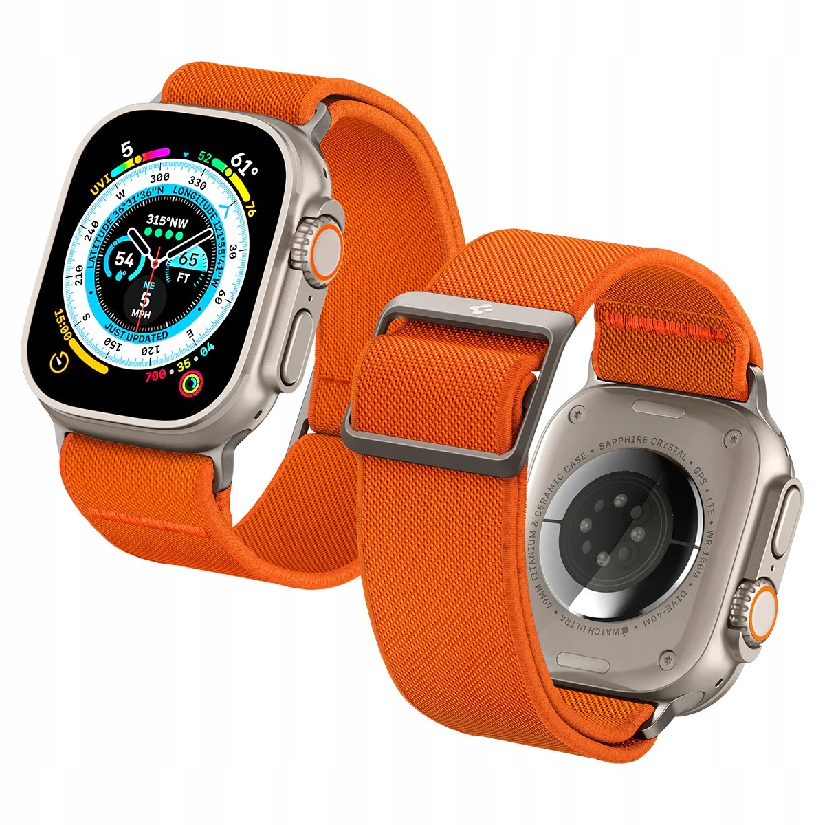 Spigen remienok pre Apple Watch 9 45mm 27mm oranžový