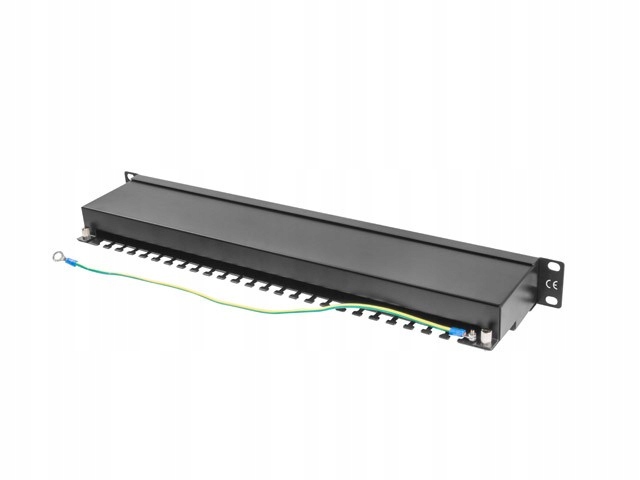Patch panel 24 portov 1U Cat.5E čierny tienený