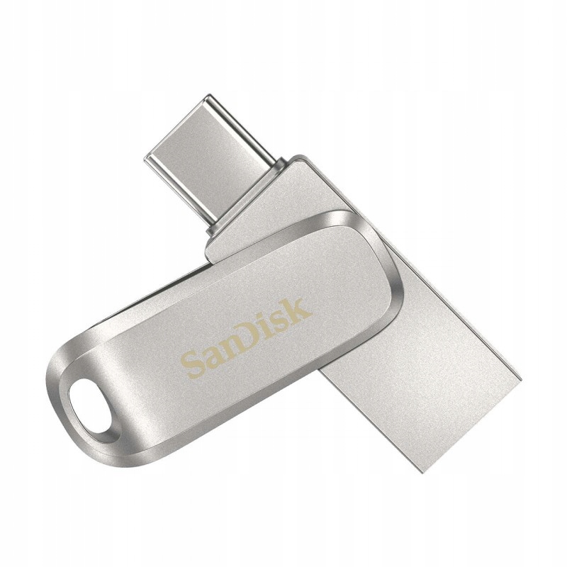Pendrive SanDisk Ultra Dual Drive Luxe 64 GB USB 3.0, USB 3.1 typ C srebrny