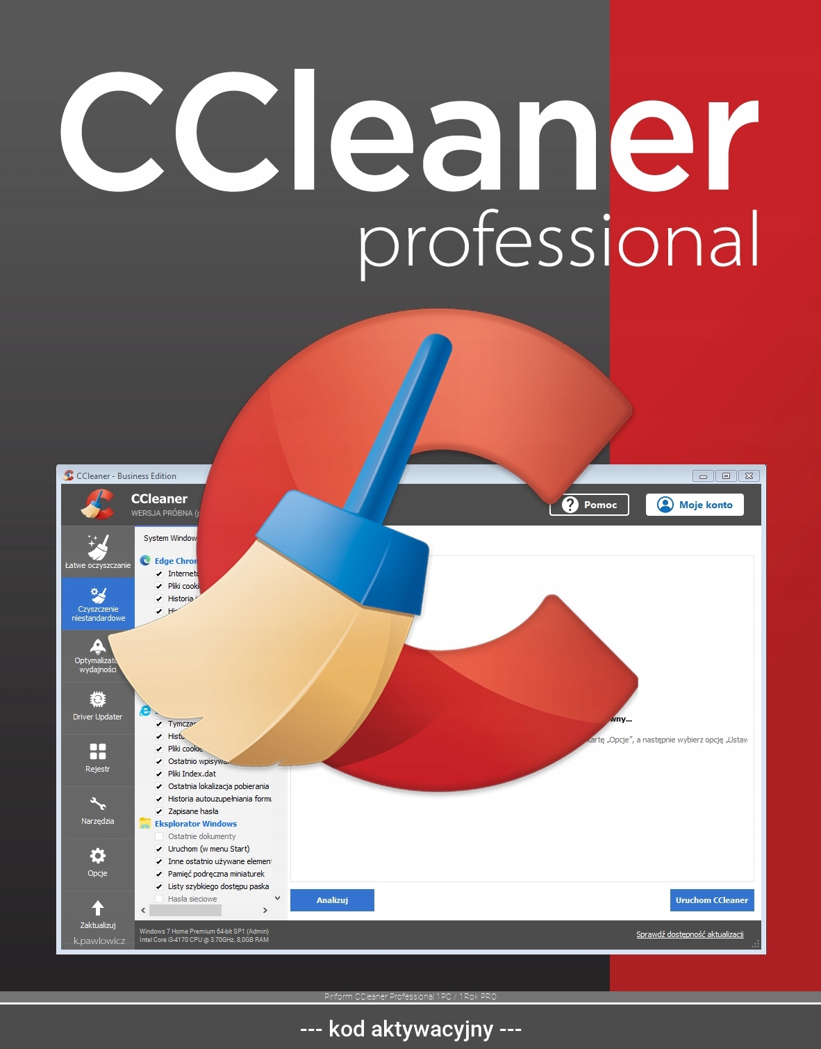 Piriform CCleaner Professional 2024 1 stupeň / 12 mesiacov ESD