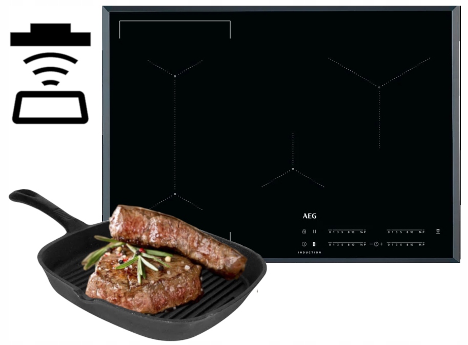 Doska 71 cm AEG IKE74441FB + Grill HOOB 2 Hood
