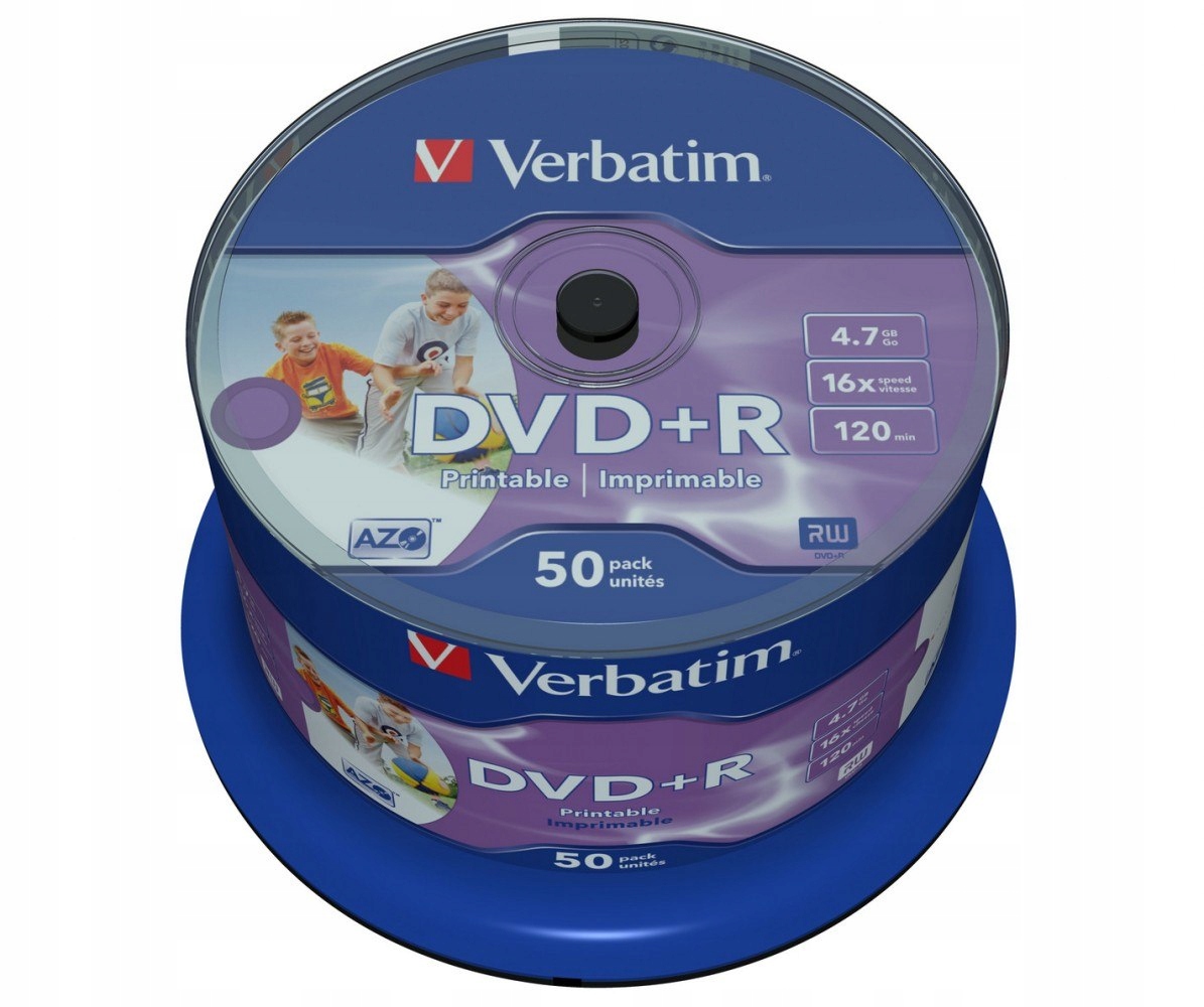 DVD disk Verbatim DVD+R 4,7 GB 50 ks.