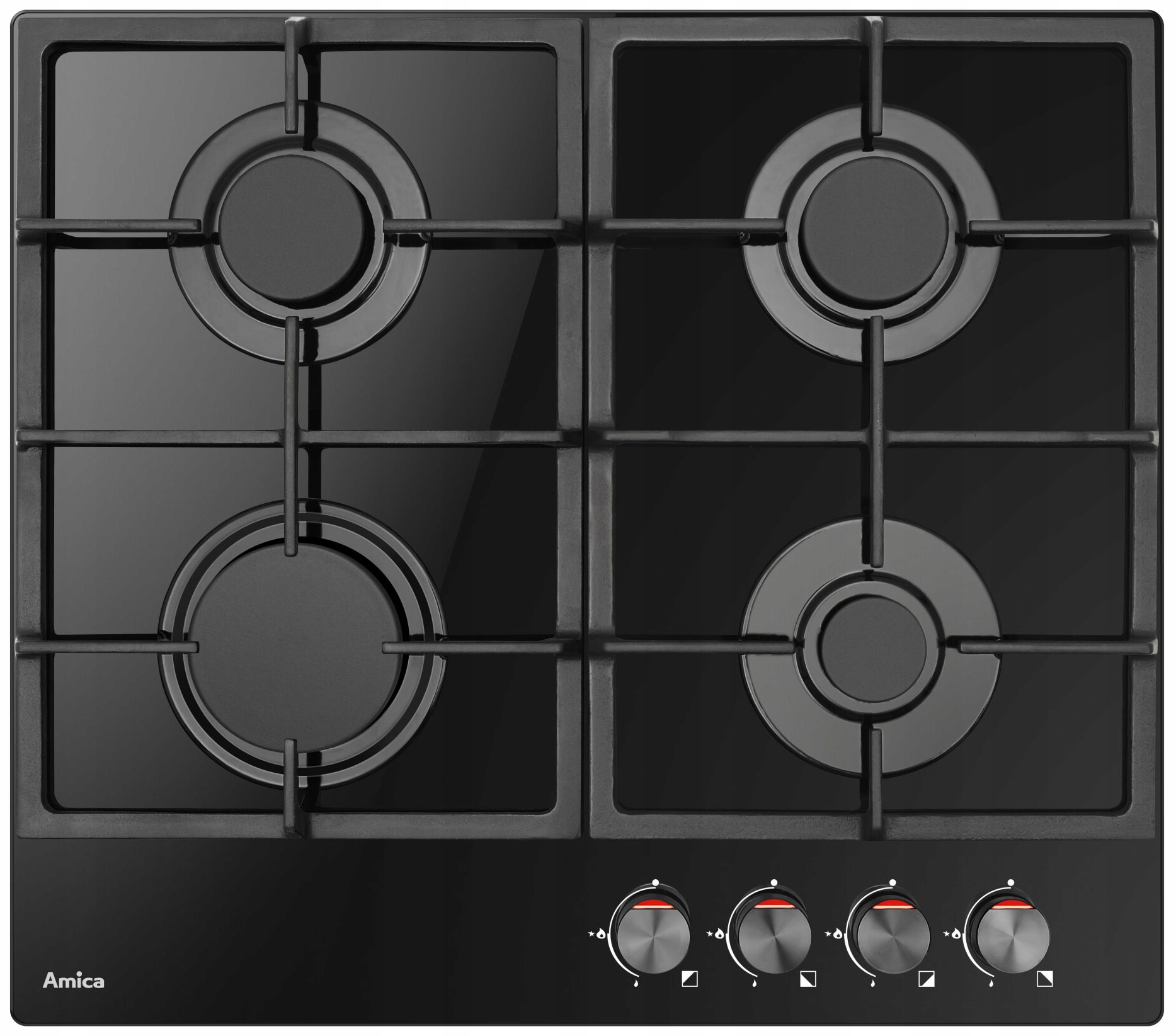 Plynová doska na sklenoch 60cm Amica PGCA6100APB 7,4KW