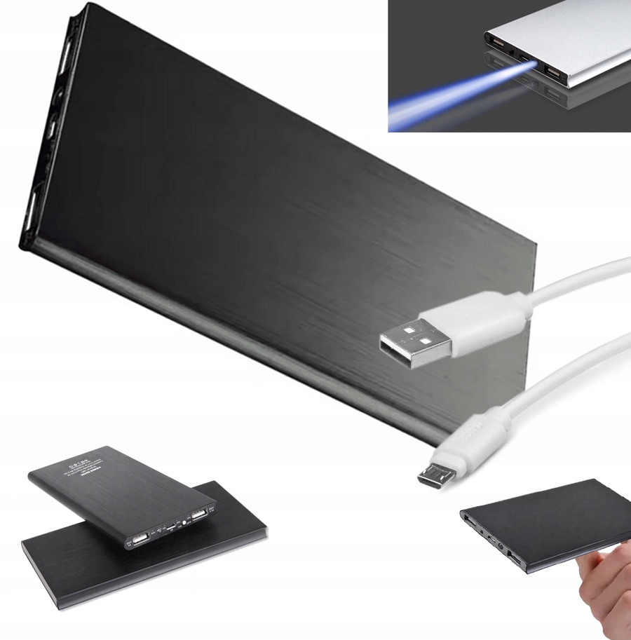 Powerbanka Aptel 20000 mAh čierna + nabíjačka USB kábel - microUSB typ B 0,2 m UNIVERZÁLNY