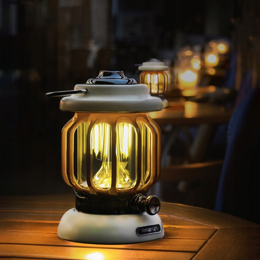 Prenosný retro 230LM LED záhradná lucerna USB