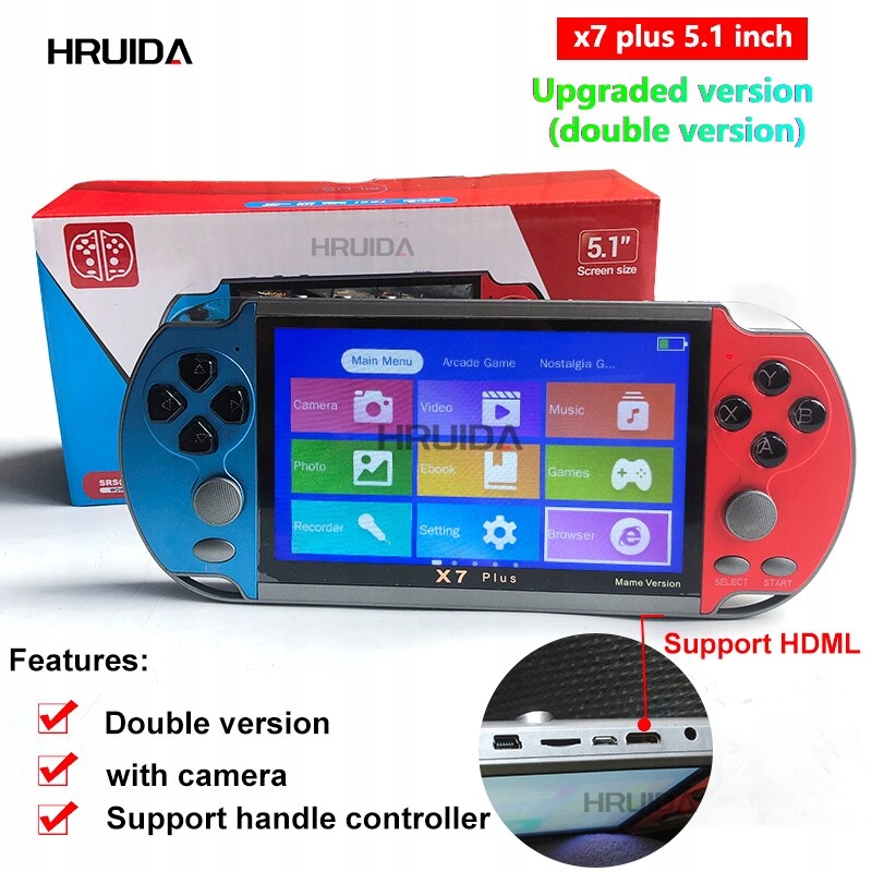 Prenosná retro videohra 5,1 palca HD obrazovka
