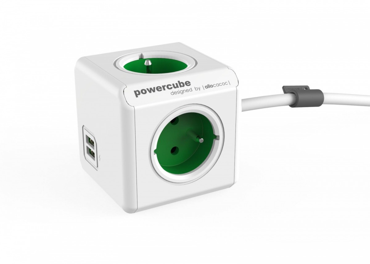 PowerCube 2402GN/FREUPC 4-zásuvkový predlžovací kábel 1,5 m zelený