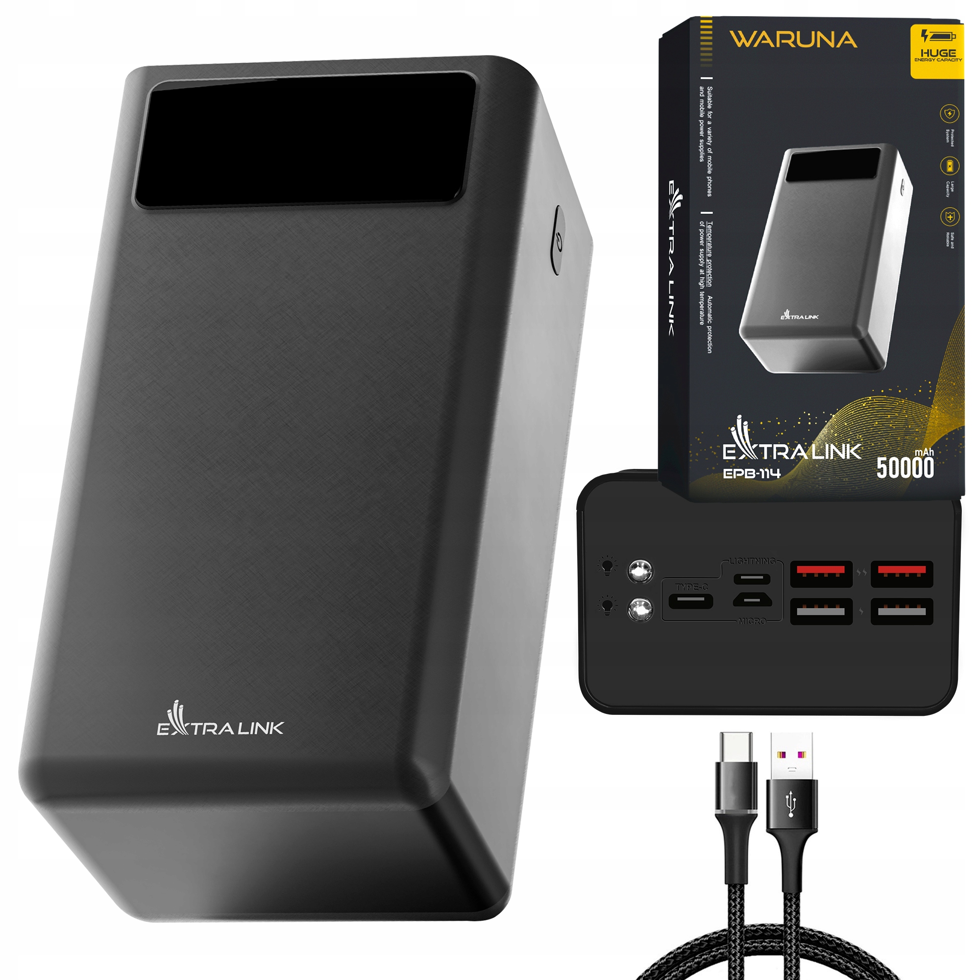 Powerbanka Extralink 50000 mAh čierna