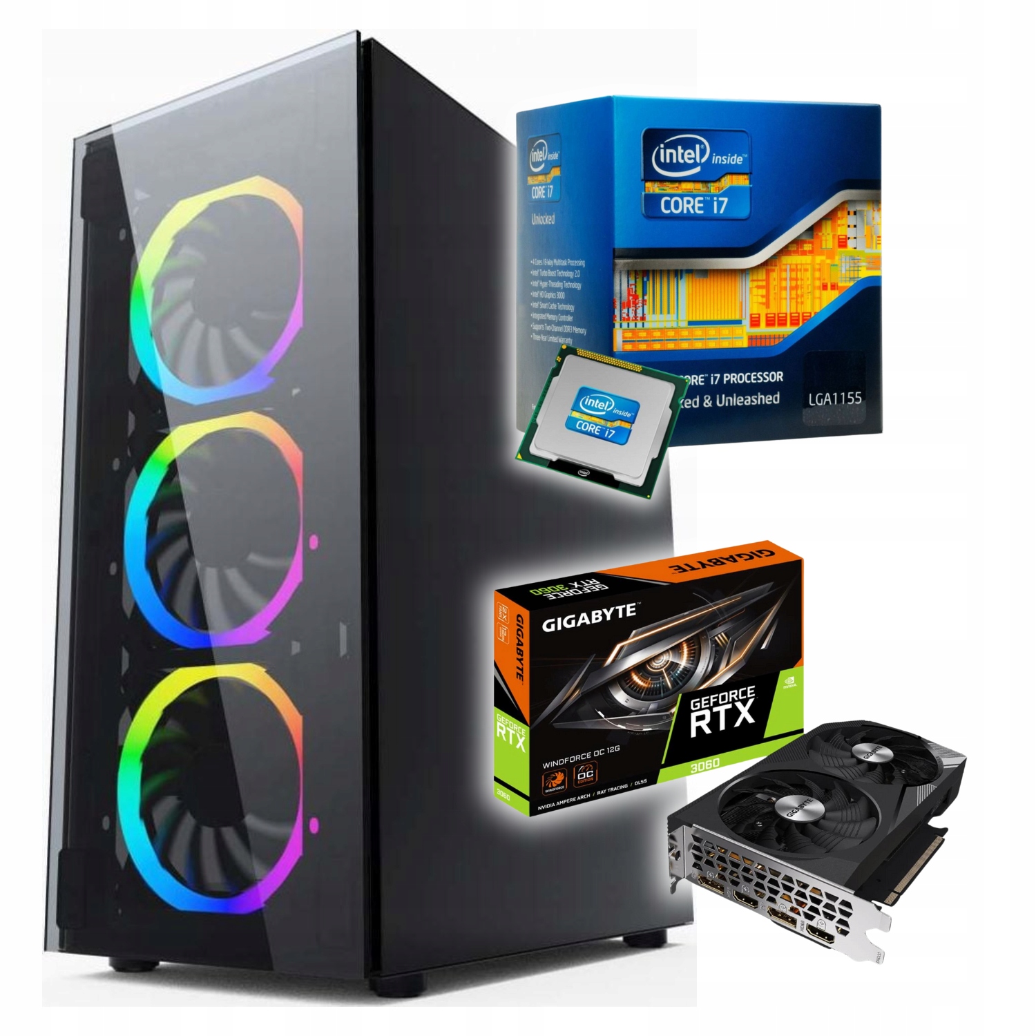 Počítač Gamingowy Intel Core i7 32 GB RAM 1 TB SSD RTX 3060 12 GB Windows 10