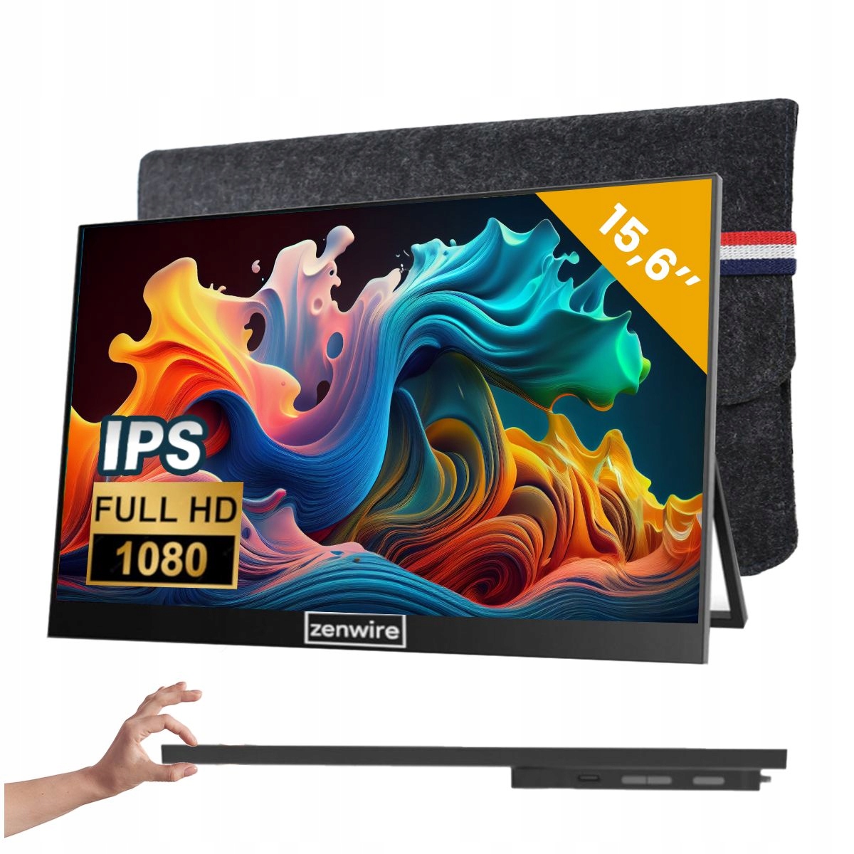 Zenwire LCD monitor Monitor Prenosný Zenwire 15,6 FHD IPS pre 15,6" notebook 1920 x 1080 px IPS / PLS + puzdro na notebook Zenwire 15,6"