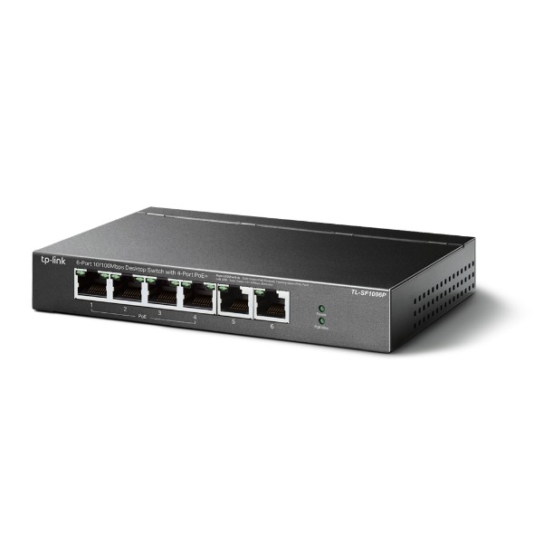 Prepínač TP-LINK SF1006P 6xFE (4xPoE+)